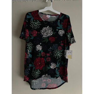 Lularoe Women’s Irma Tunic T-Shirt Top XXS Floral Roses New